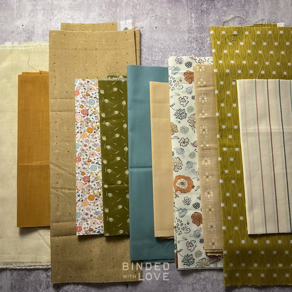 Curated Remnant Bundle | 11 Fabric End of Bolt Quilting Bundle | One of a Kind | REMNANT BUNDLE-156