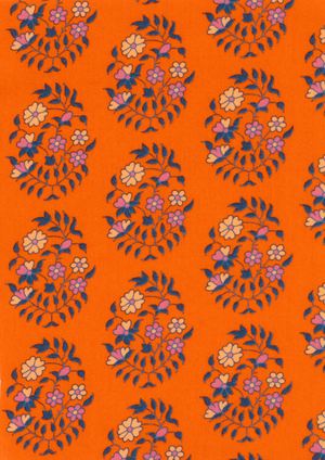 Cotton fabric coupon - Shalin orange