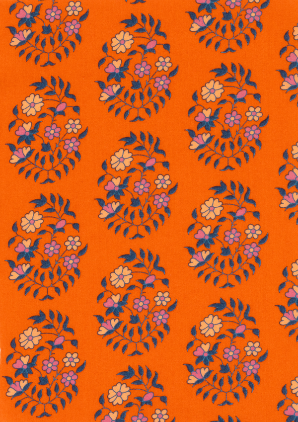 Cotton fabric coupon - Shalin orange