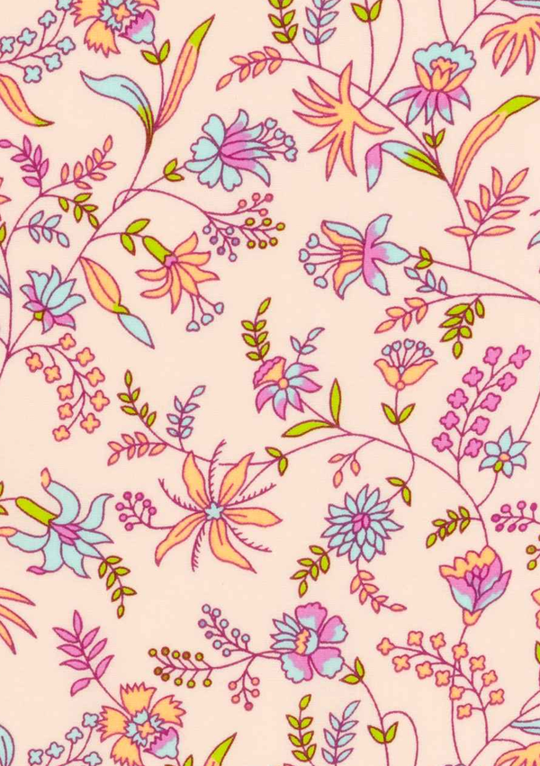 Set of 5 cotton poplin fabric pieces, Calendula green