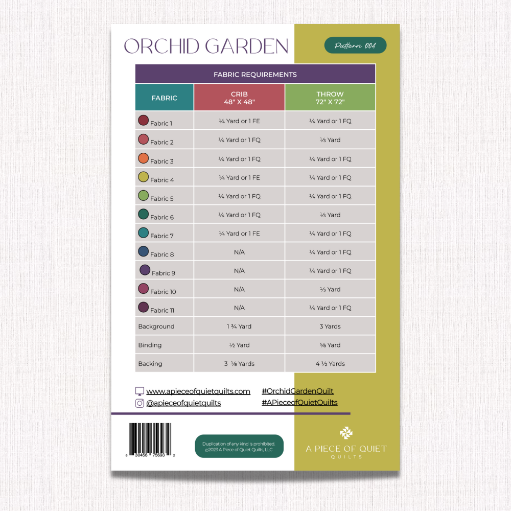 Orchid Garden | Paper Quilt Pattern