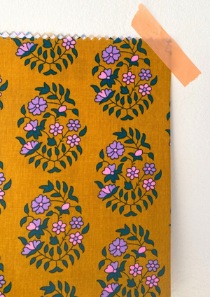 Shalin saffron cotton poplin fabric piece