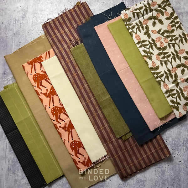 Curated Remnant Bundle | 11 Fabric End of Bolt Quilting Bundle | One of a Kind | REMNANT BUNDLE-143