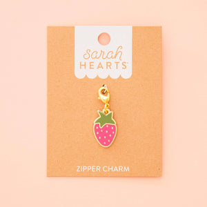 Strawberry Enamel Removable Zipper Charm