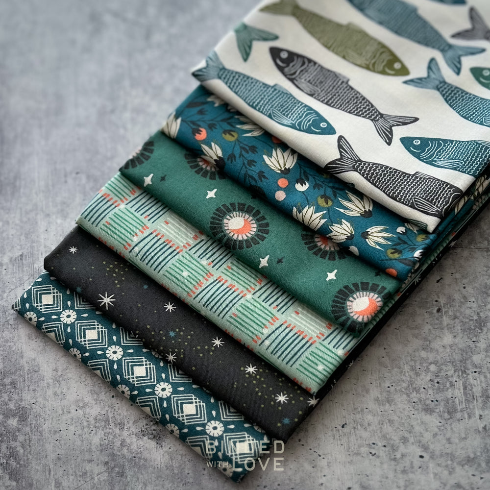 The Riverbank by Ash Cascade | Teal + Blue Color way | 5 Print Bundle | BUNDLE-285