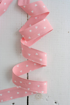 2.5" Bias Quilt Binding –  Pink Hearts Valentines | Ready-Made Cotton Binding
