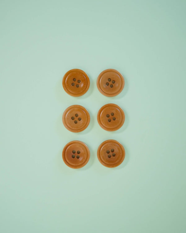 Caramel 3/4" Corozo Nut Buttons | Set of 6