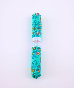 Shalin Water Green Cotton Fabric Coupon 521 | Petit Pan | Neon Floral Print | Precut Fabric 50 x 70 cm