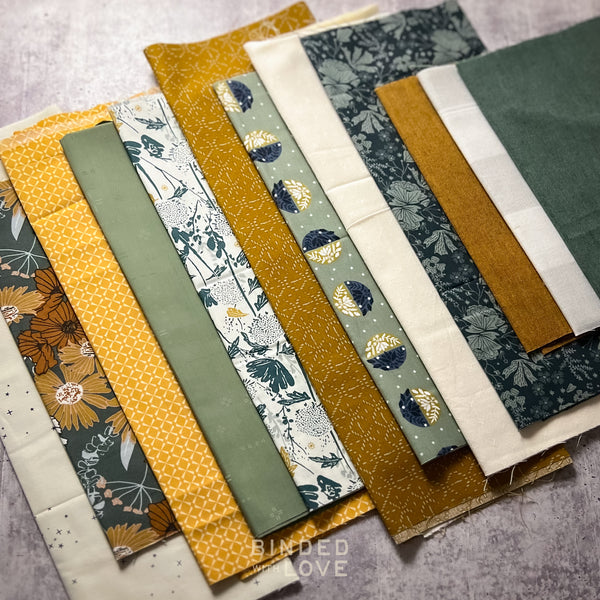 Curated Remnant Bundle | 12 Fabric End of Bolt Quilting Bundle | One of a Kind | REMNANT BUNDLE-149