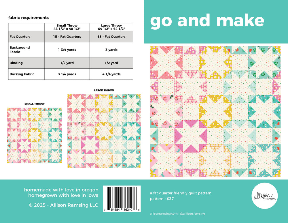 Go and Make Quilt Pattern - Printed