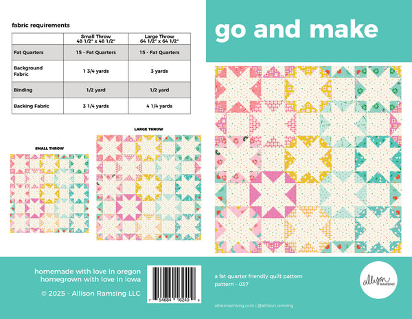 Go and Make Quilt Pattern - Printed