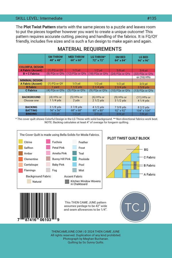 Plot Twist Quilt Pattern - Printed