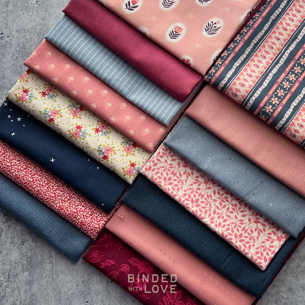 Blueberry Rose Bundle | Curated 15 Fat Quarter Bundle