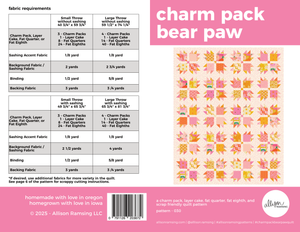 Charm Pack Bear Paw Quilt Pattern - Printed