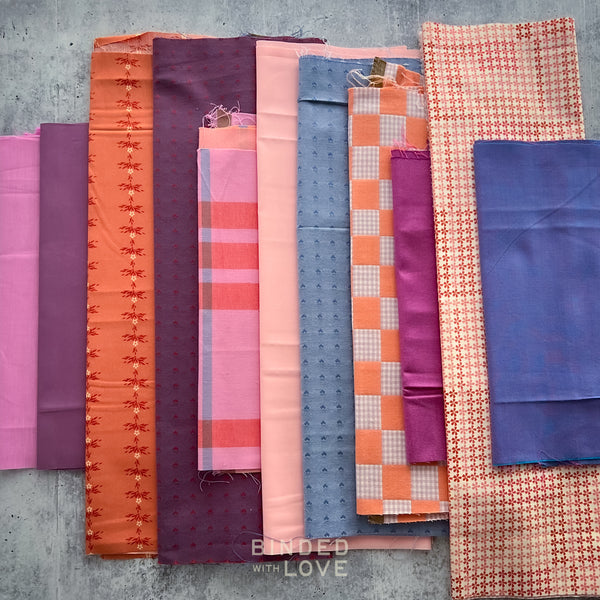 Curated Remnant Bundle | 11 Fabric End of Bolt Quilting Bundle | One of a Kind | REMNANT BUNDLE-169