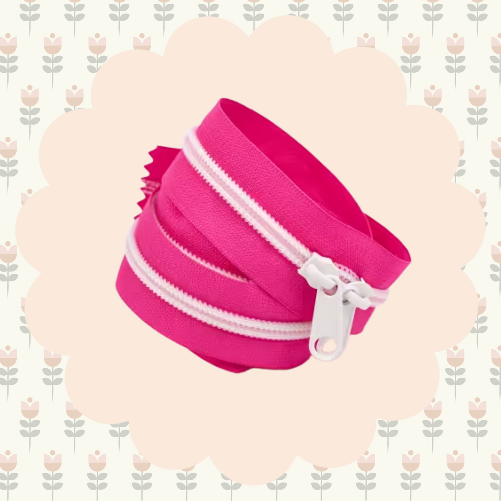 40in Handbag Zipper Acid Pink