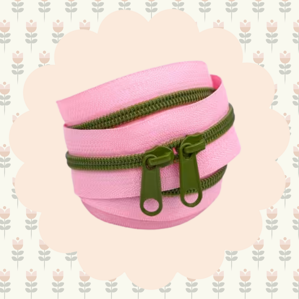 40in Handbag Zipper Olive Blossom