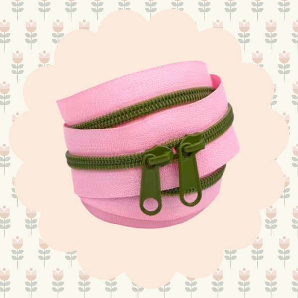 40in Handbag Zipper Olive Blossom
