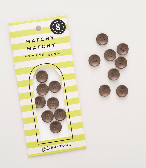 Cocoa Mini Retro Buttons | Set of 8