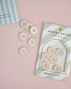 Cream Puff Retro Buttons | Set of 6