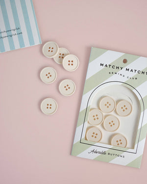 Cream Puff Retro Buttons | Set of 6