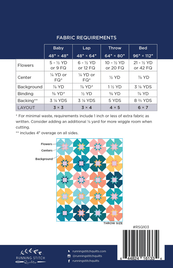 Summer Garden Quilt Pattern - PRINTED