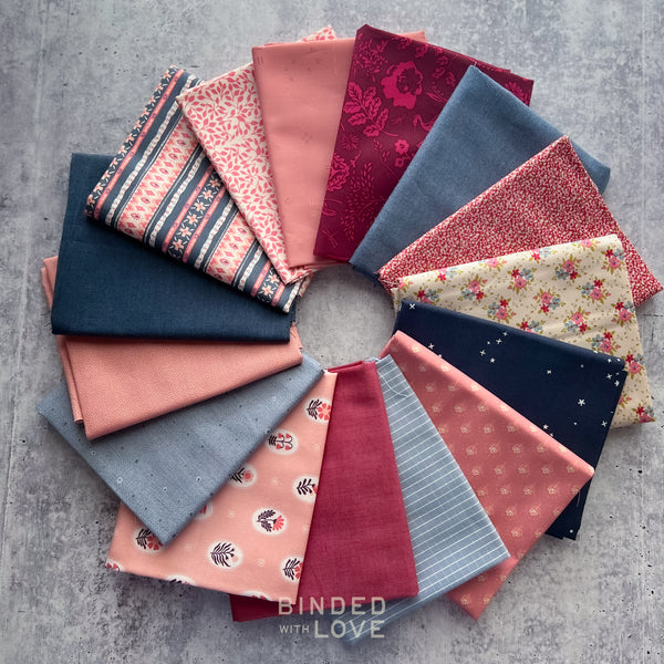 Blueberry Rose Bundle | Curated 15 Fat Quarter Bundle