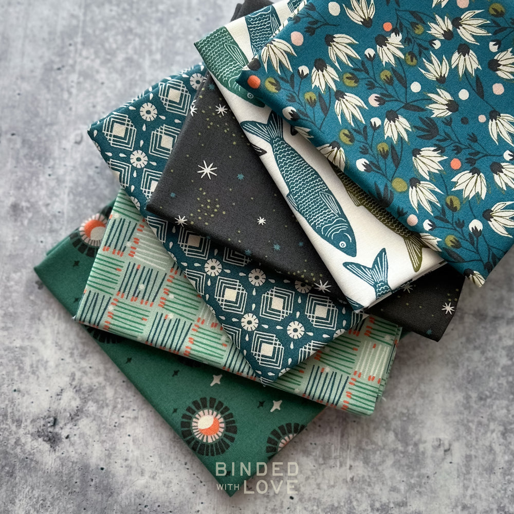 The Riverbank by Ash Cascade | Teal + Blue Color way | 5 Print Bundle | BUNDLE-285