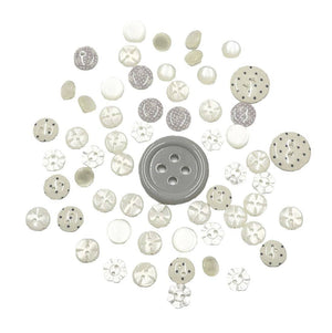 Assorted white treasure buttons