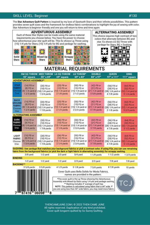 Star Adventure Quilt Pattern - Printed