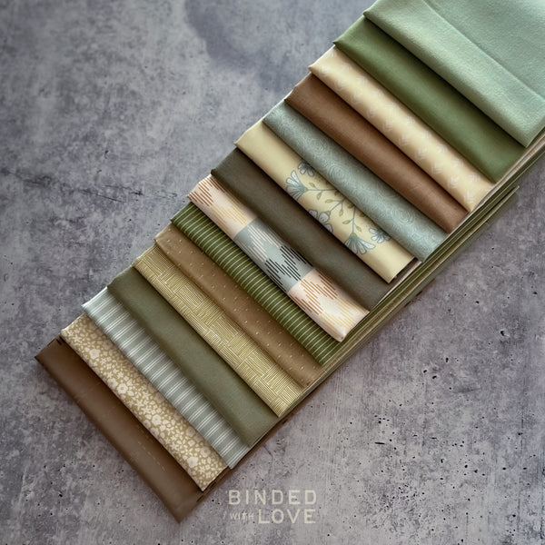 Moss & Linen Bundle | Curated 15 Fat Quarter Bundle