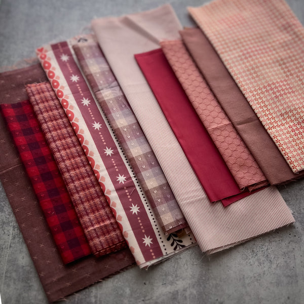 Curated Remnant Bundle | 10 Fabric End of Bolt Quilting Bundle | One of a Kind | REMNANT BUNDLE-217