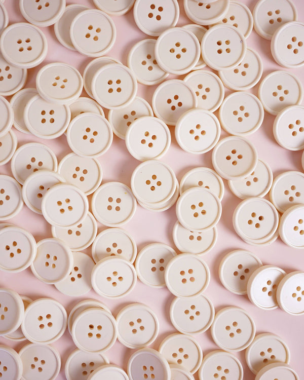 Cream Puff Retro Buttons | Set of 6
