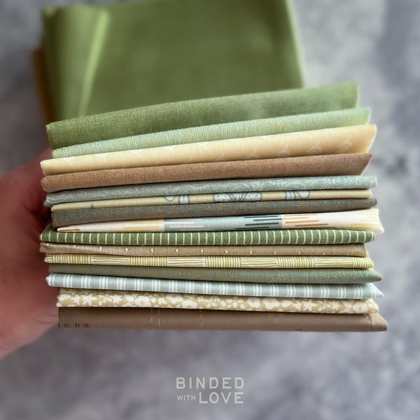 Moss & Linen Bundle | Curated 15 Fat Quarter Bundle