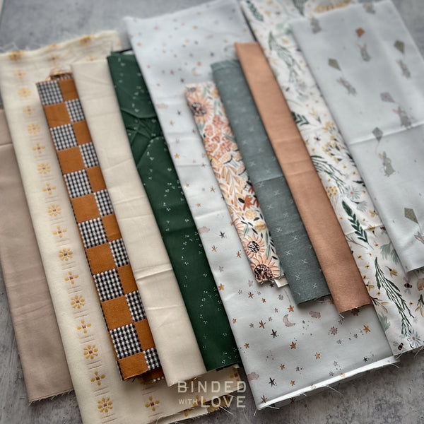 Curated Remnant Bundle | 11 Fabric End of Bolt Quilting Bundle | One of a Kind | REMNANT BUNDLE-184