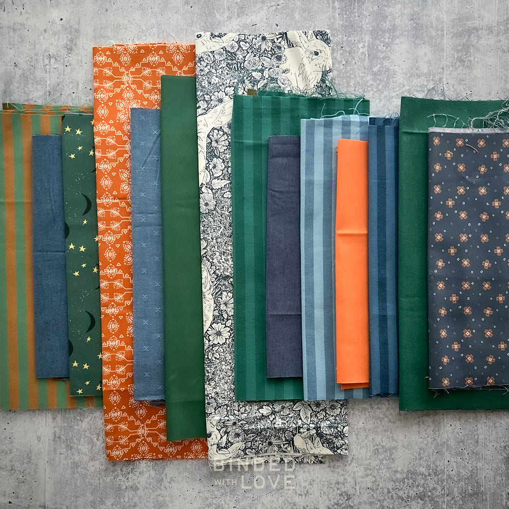 Curated Remnant Bundle | 14 Fabric End of Bolt Quilting Bundle | One of a Kind | REMNANT BUNDLE-161