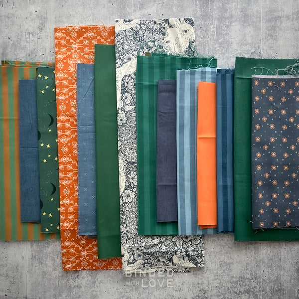 Curated Remnant Bundle | 14 Fabric End of Bolt Quilting Bundle | One of a Kind | REMNANT BUNDLE-161