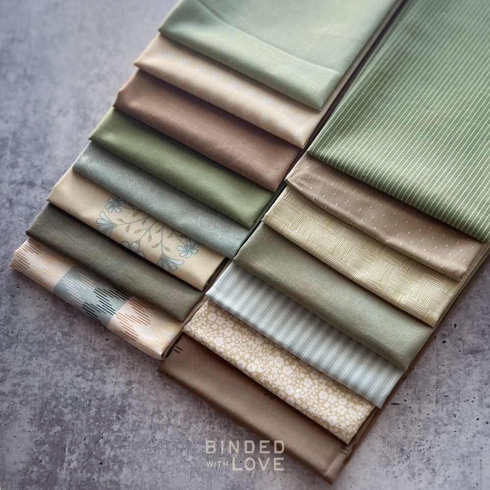 Moss & Linen Bundle | Curated 15 Fat Quarter Bundle