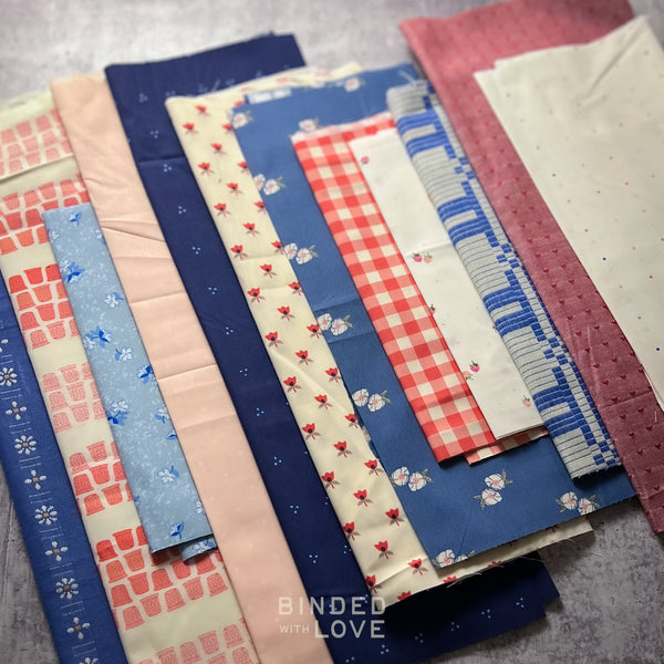 Curated Remnant Bundle | 12 Fabric End of Bolt Quilting Bundle | One of a Kind | REMNANT BUNDLE-158