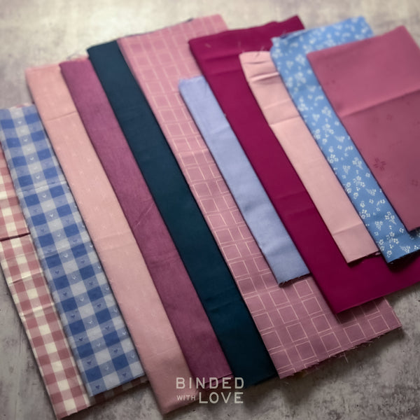 Curated Remnant Bundle | 11 Fabric End of Bolt Quilting Bundle | One of a Kind | REMNANT BUNDLE-153