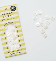 Flower Shaped Shell Buttons | Set of 12
