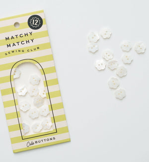 Flower Shaped Shell Buttons | Set of 12