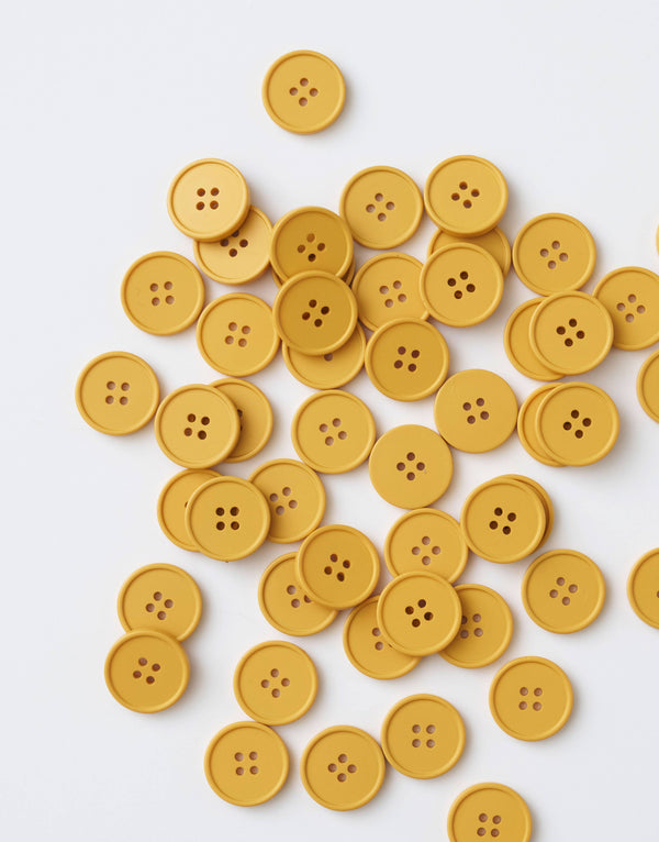 Mustard Retro Buttons | Set of 6