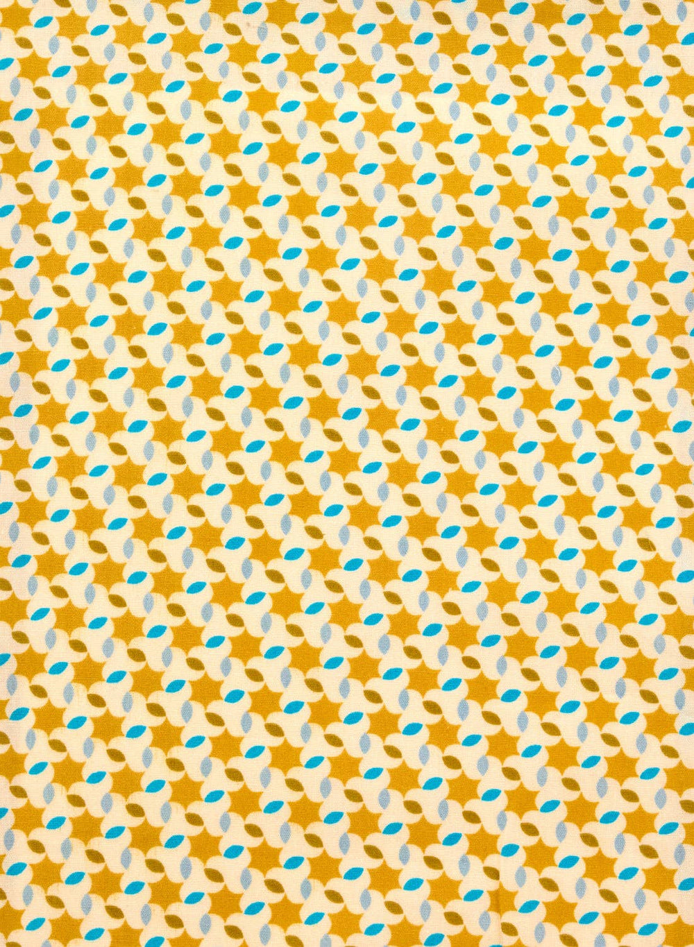 Saffron Moussem Cotton Fabric Coupon 532 | Petit Pan | Geometric Print | Precut Fabric 50 x 70 cm