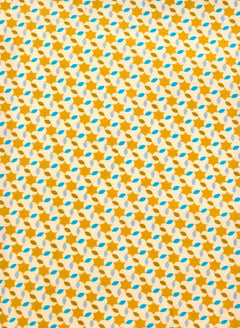 Saffron Moussem Cotton Fabric Coupon 532 | Petit Pan | Geometric Print | Precut Fabric 50 x 70 cm