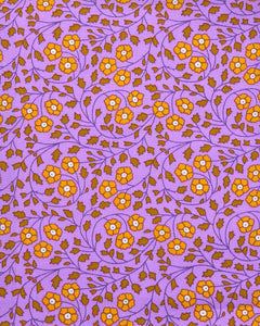 Aziza Lilac Cotton Fabric Coupon 525 | Petit Pan | Neon Floral Print | Precut Fabric 50 x 70 cm