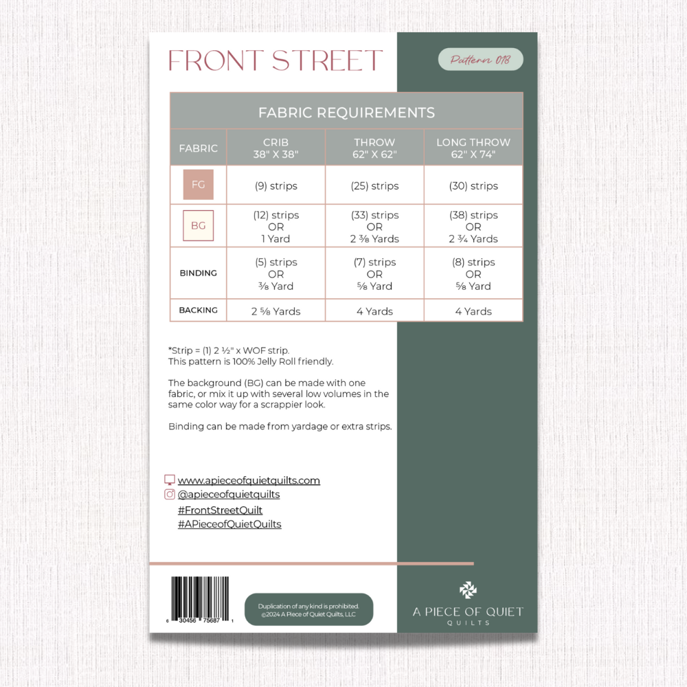 Front Street | Paper Quilt Pattern