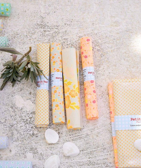 Cotton fabric coupon - Peace and Love melon