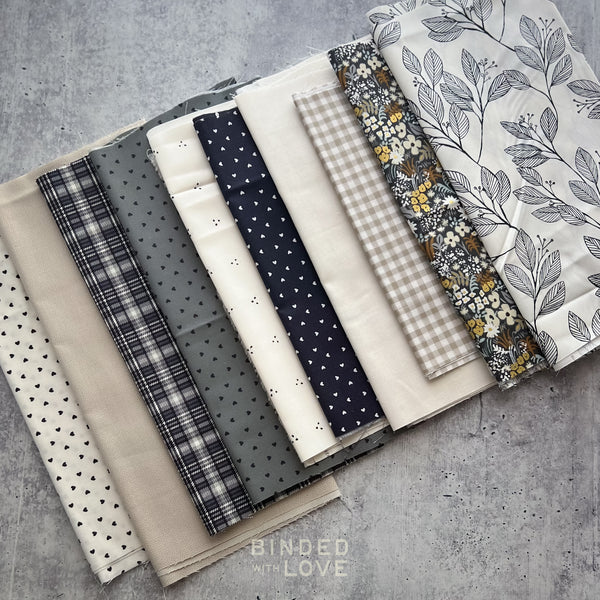 Curated Remnant Bundle | 10 Fabric End of Bolt Quilting Bundle | One of a Kind | REMNANT BUNDLE-194