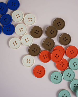 Cream Puff Retro Buttons | Set of 6
